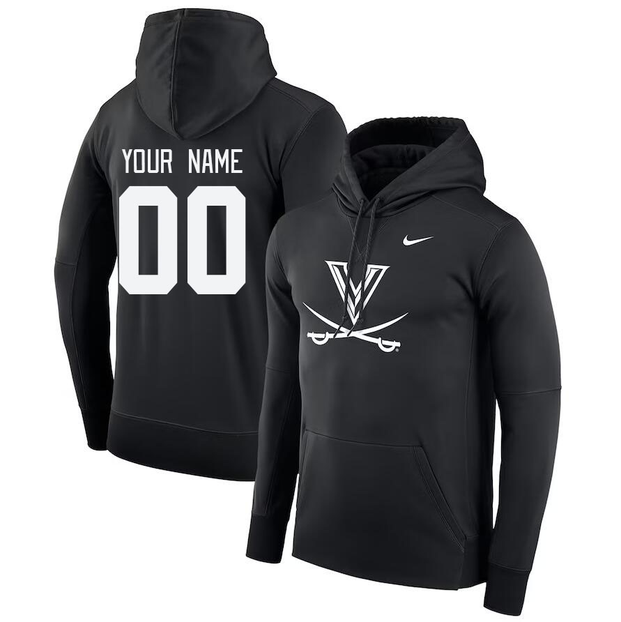 Custom Virginia Cavaliers Name And Number College Hoodie-Black - Click Image to Close